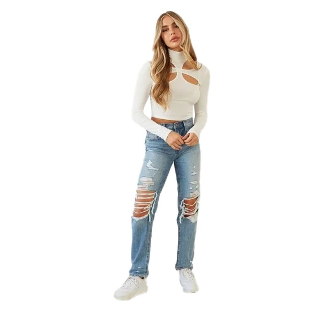 PISTOLA Presley Distressed Rock or Bust Jeans SIZE 25